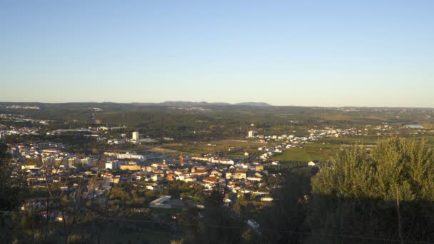 Vista Paisagem Abrantes Pôr Sol Castelo Portugal — Vídeo de Stock