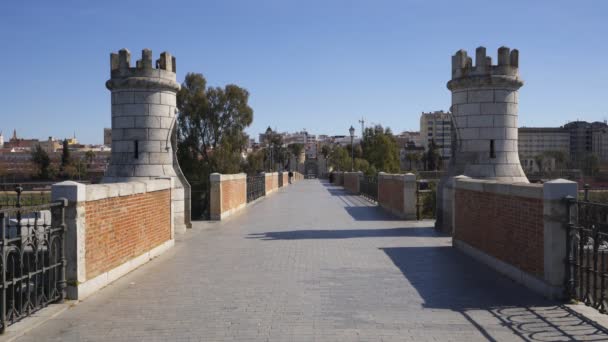 Γέφυρα Puente Palmas Στο Badajoz Ισπανία — Αρχείο Βίντεο