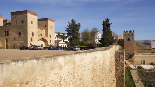 Vista Del Castillo Badajoz España — Vídeos de Stock