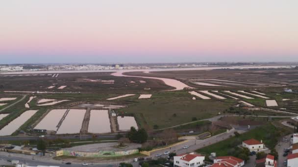 Widok Lotu Ptaka Miasto Castro Marim Algarve Portugalia — Wideo stockowe