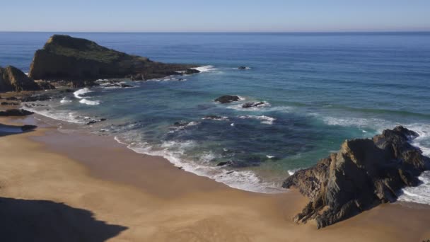 Παραλία Praia Dos Machados Στην Costa Vicentina Πορτογαλία — Αρχείο Βίντεο