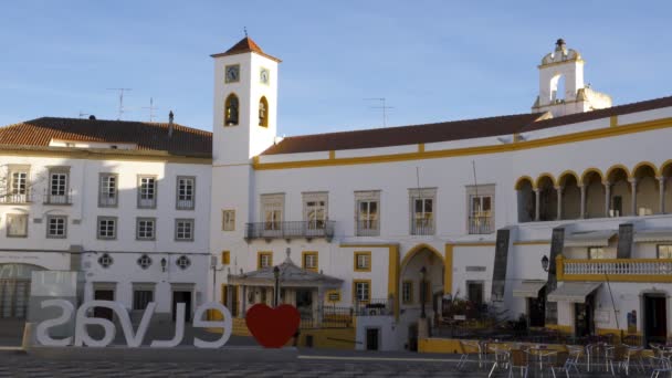 Elvas Praca Republica Plaza Alentejo Portugalia — Wideo stockowe