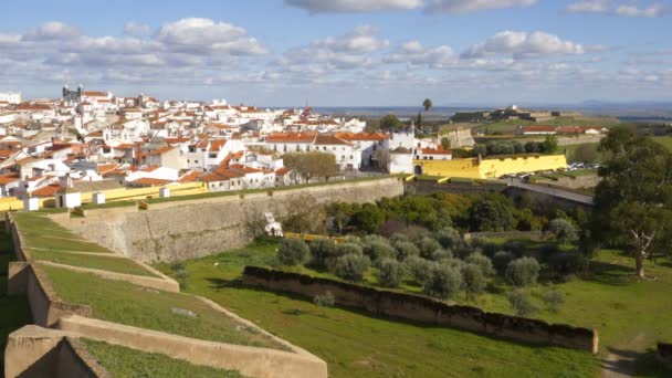 Miasto Elvas Wewnątrz Muru Obronnego Alentejo Portugalia — Wideo stockowe