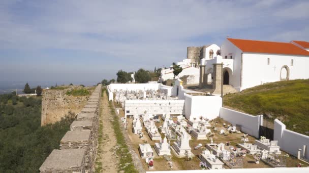 Evoramonte Kostel Hřbitov Alentejo Portugalsko — Stock video