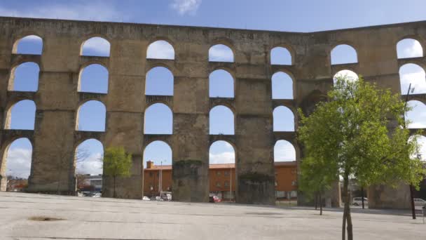 ポルトガルのAlentejoにあるElvasのAmoreira Aqueduct Elvas — ストック動画