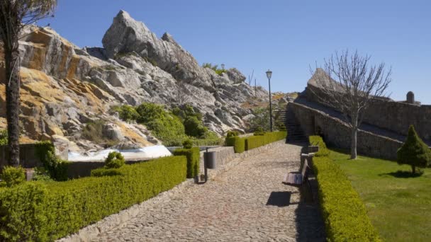 Iglesia Del Espirito Santo Marvao Medio Hermoso Paisaje Murallas — Vídeo de stock