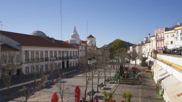 Portalegre Praca República Centro Ciudad Alentejo Portugal — Vídeo de stock