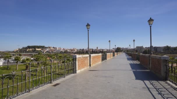 Brug Van Puente Palmas Badajoz Spanje — Stockvideo