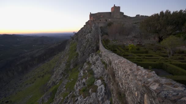 葡萄牙的Marvao村和山顶的城堡 — 图库视频影像