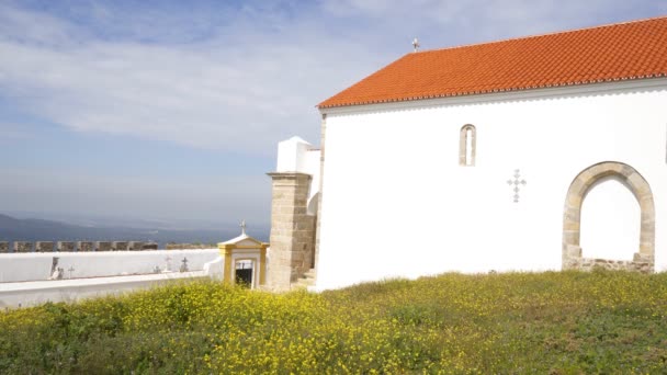 Церковь Кладбище Эворамонте Алентежу Португалия — стоковое видео