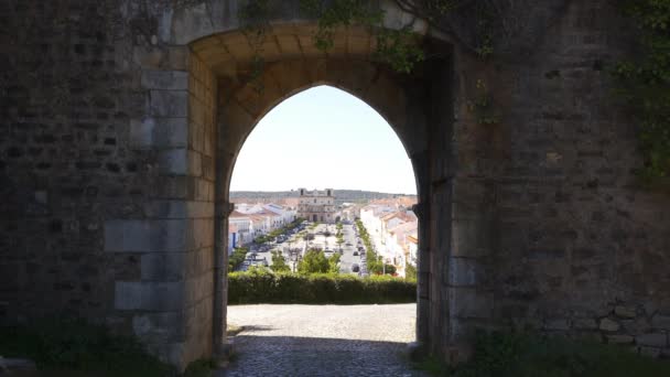 Вход Замок Вила Викоза Алентежу Португалия — стоковое видео