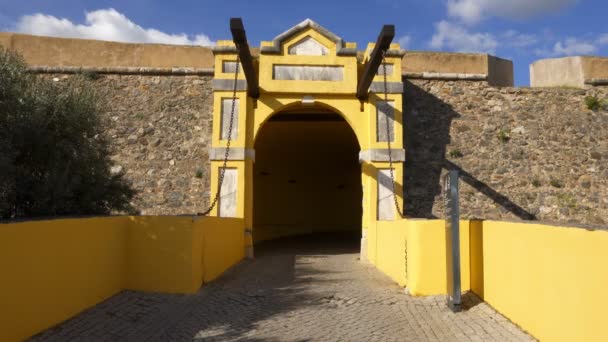 Elvas Gate City Entrate Alentejo Portugal — стокове відео