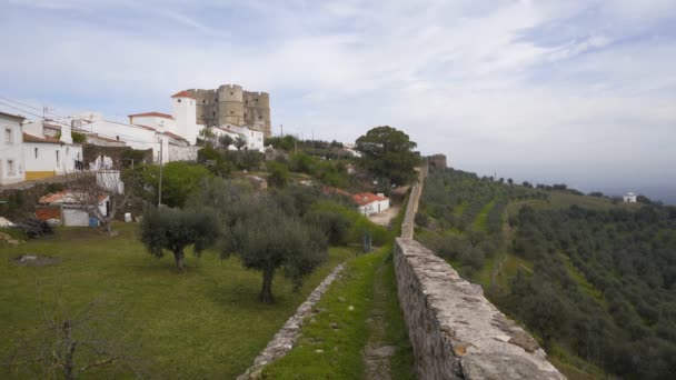 Κάστρο Της Πόλης Evoramonte Στο Alentejo Πορτογαλία — Αρχείο Βίντεο