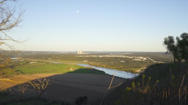 Vista Paisagem Abrantes Pôr Sol Castelo Portugal — Vídeo de Stock