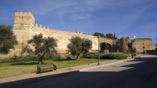 Slott Utanför Trädgård Badajoz Spanien — Stockvideo