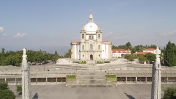 Santuario Sameiro Santuario Vista Aérea Drones Braga Portugal — Vídeo de stock