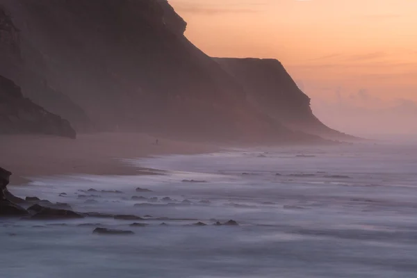 Stranden Santa Cruz Fiskare Vid Solnedgången Portugal — Stockfoto