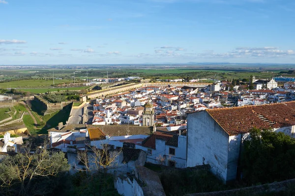 Elvas city historic buildings inside the fortress wall in Alentejo, Portugal