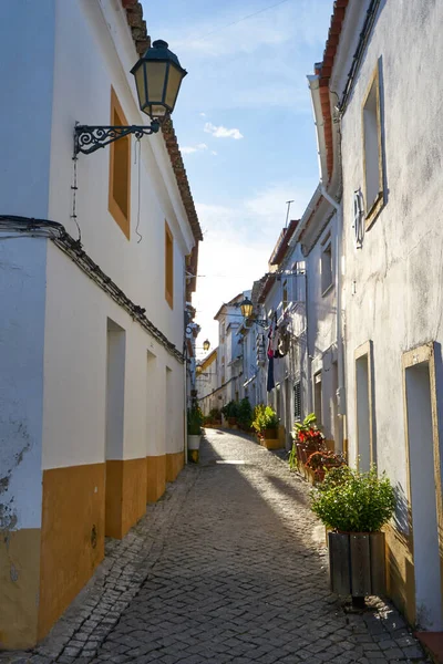 Elvas Hermosa Calle Antiguos Edificios Estrechos Casas Históricas Alentejo Portugal — Foto de Stock