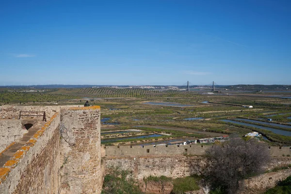 Castro Marim Vista Salina Desde Castillo Algarve Portugal — Foto de Stock