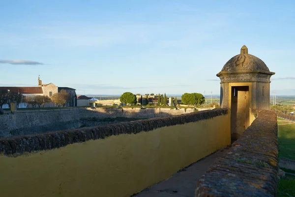 Elvas Vár Falak Sárga Torony Alentejo Portugália — Stock Fotó