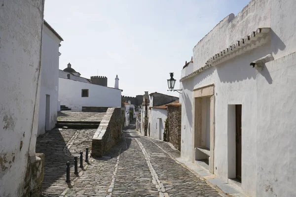 Monsaraz Pueblo Calle Con Casas Blancas Alentejo Portugal — Foto de Stock