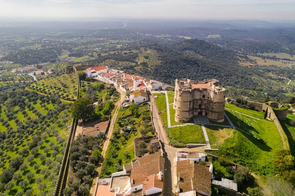 Evoramonte Drone Vista Aérea Pueblo Castillo Alentejo Portugal — Foto de Stock