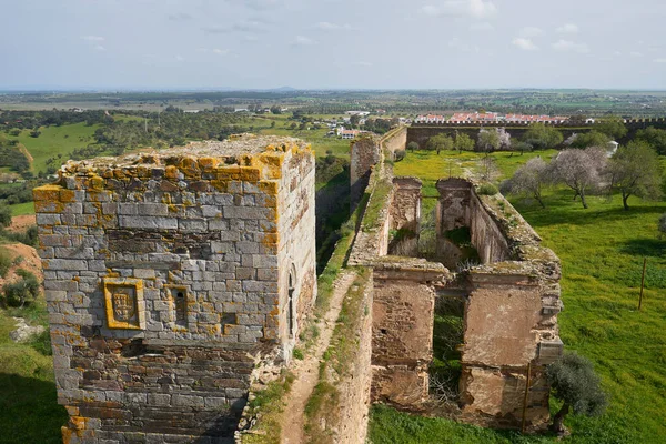 Mourao castle ruin interior historic building in Alentejo, Portugal