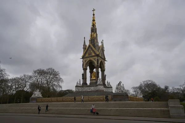 Albert Memorial Día Nublado Londres Inglaterra — Foto de Stock