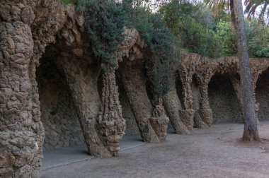 Barselona, İspanya 'da Park Guell sütunları