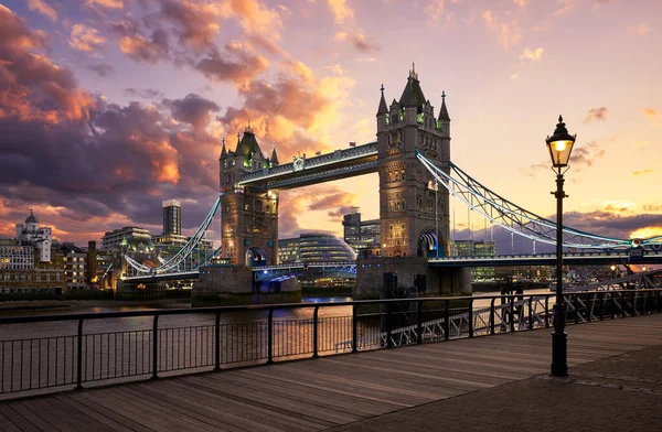 Tower Bridge Zachodzie Słońca Londynie — Zdjęcie stockowe