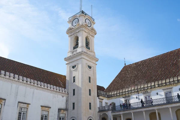 Universidade Histórica Coimbra Com Estudantes Turistas Portugal — Fotografia de Stock