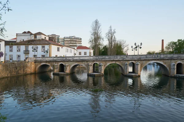 Pohled Město Tomar Řekou Nabao Portugalsku — Stock fotografie