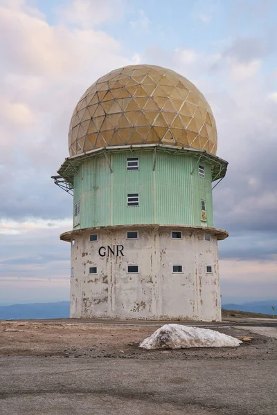 Torre Turm Höchster Punkt Der Serra Estrela Portugal Bei Sonnenuntergang — Stockfoto