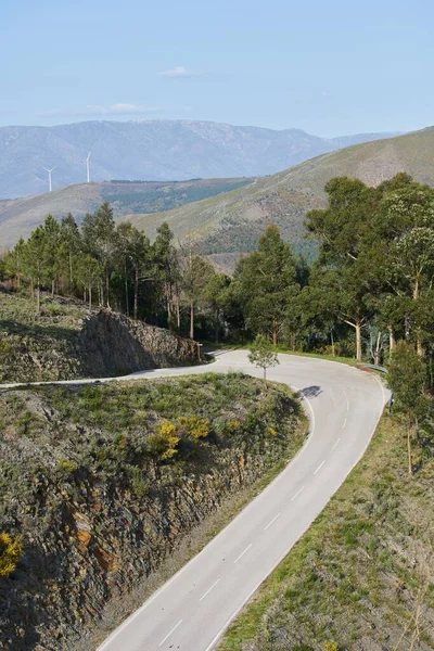 Beautiful road curve on a mountain landscape in Piodao, Portugal