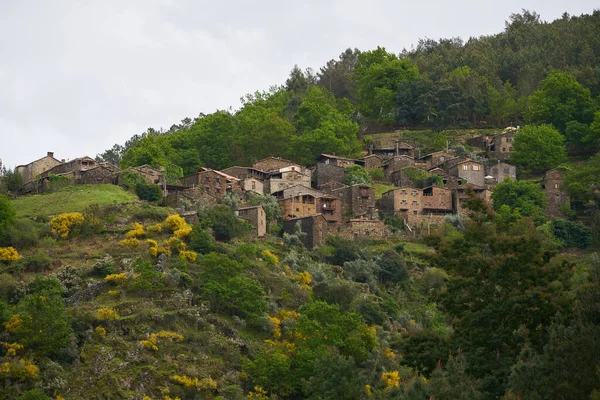 Vue Village Talasnal Schist Depuis Montagne Lousa Portugal — Photo