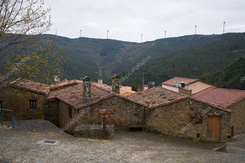 Gondramaz village schist traditional houses in Portugal