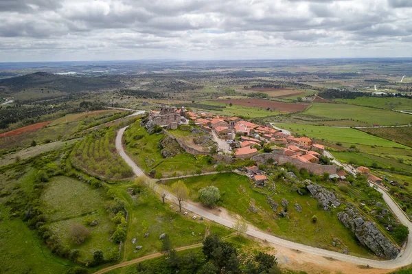 Castelo Rodrigo Drón Légi Kilátás Falu Táj Portugáliában — Stock Fotó