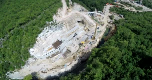 Route en construction, vue aérienne 