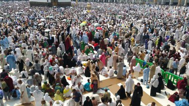  Umre veya Haram cami de hac Mekke, Suudi Arabistan'da gerçekleştirmek için tüm dünyada Müslüman hacıların toplandı