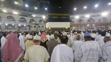  Umre veya Haram cami de hac Mekke, Suudi Arabistan'da gerçekleştirmek için tüm dünyada Müslüman hacıların toplandı