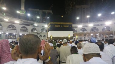  Umre veya Haram cami de hac Mekke, Suudi Arabistan'da gerçekleştirmek için tüm dünyada Müslüman hacıların toplandı