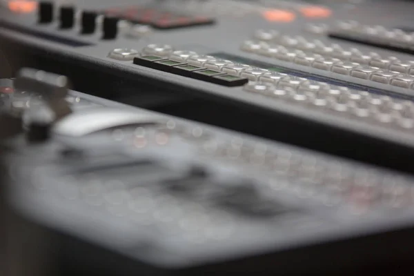 Sänds studio video och audio switcher mixer — Stockfoto