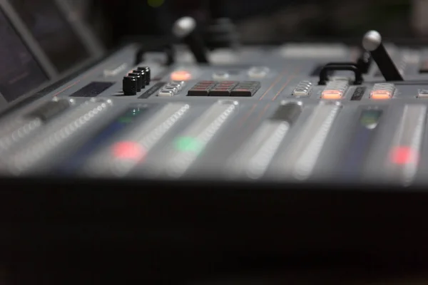 Broadcast studio video and audio switcher mixer — Stock Photo, Image