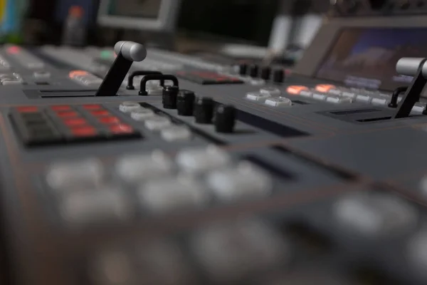 Broadcast studio video and audio switcher mixer — Stock Photo, Image