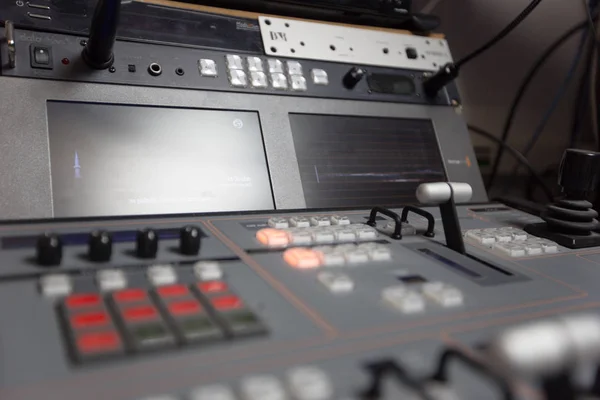 Broadcast studio video and audio switcher mixer — Stock Photo, Image