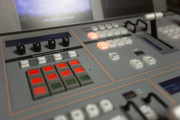 Broadcast studio video and audio switcher mixer — Stock Photo, Image