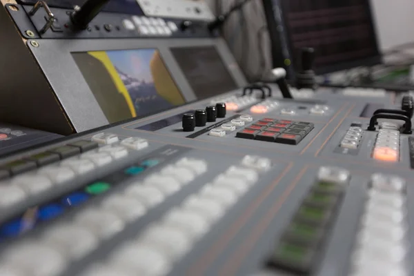 Broadcast studio video and audio switcher mixer — Stock Photo, Image