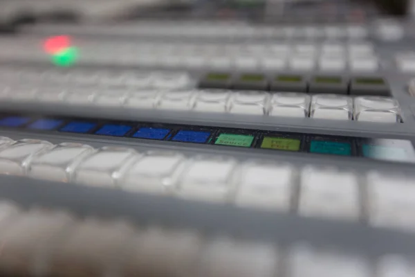 Sänds studio video och audio switcher mixer — Stockfoto