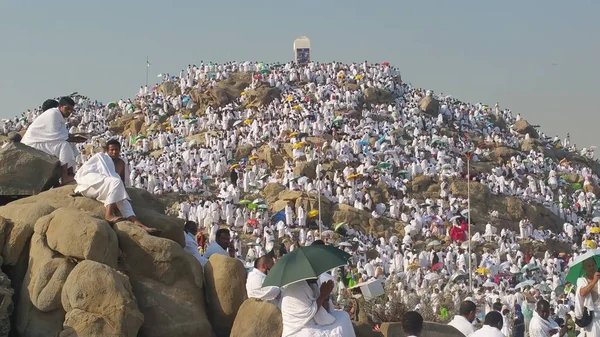 Mekka Saudi Arabië September 2016 Moslims Berg Arafat Jabal Rahmah — Stockfoto